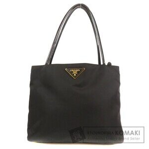 Prada TESSUTO CITY logo plate tote bag nylon